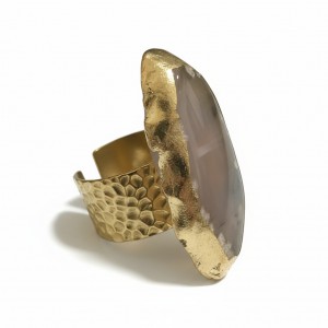 Δαχτυλίδι σε σχήμα φέτας αχάτη 