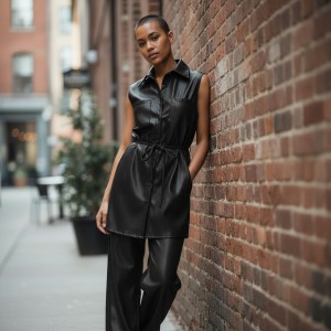 Ψηλόμεσο παντελόνι  με πιέτες