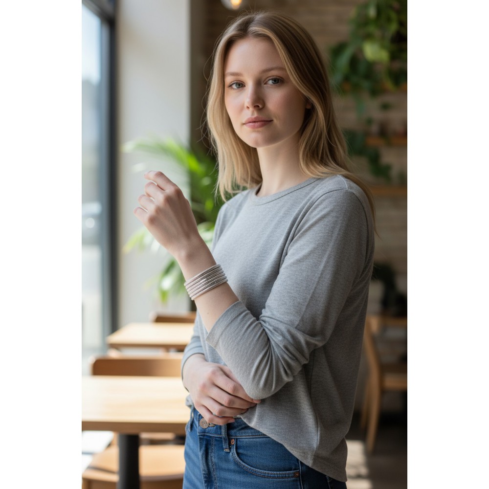 Silver spiral bracelet