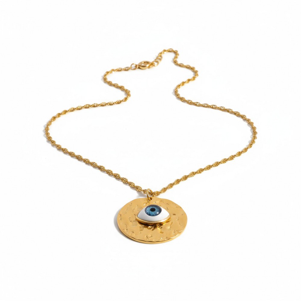 Κολιέ  με μενταγιόν ανάγλυφο ματάκι ΑΞΕΣΟΥΑΡ