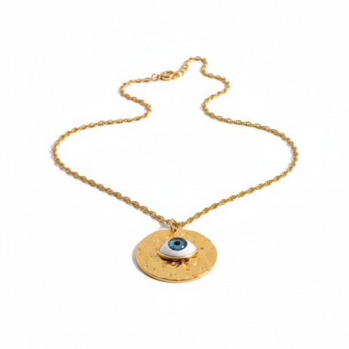 Κολιέ  με μενταγιόν ανάγλυφο ματάκι