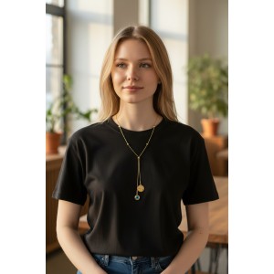 Κολιέ  με  διπλό μενταγιόν  ΑΞΕΣΟΥΑΡ