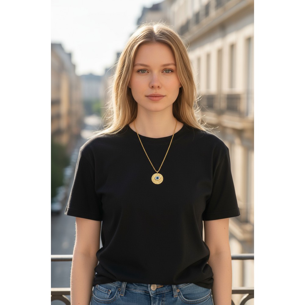 Κολιέ  με μενταγιόν ανάγλυφο ματάκι ΑΞΕΣΟΥΑΡ