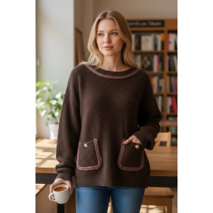 μπλούζα πλεχτή με τσέπες